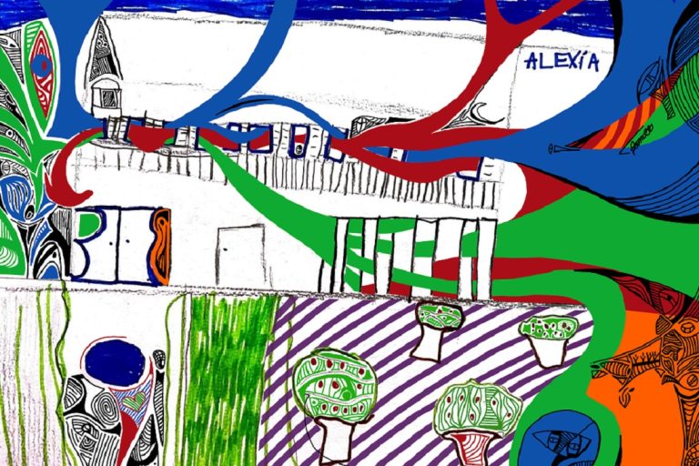 Desenho feito por Danilo Pierozzi e Alexia Caetano, de 8 anos